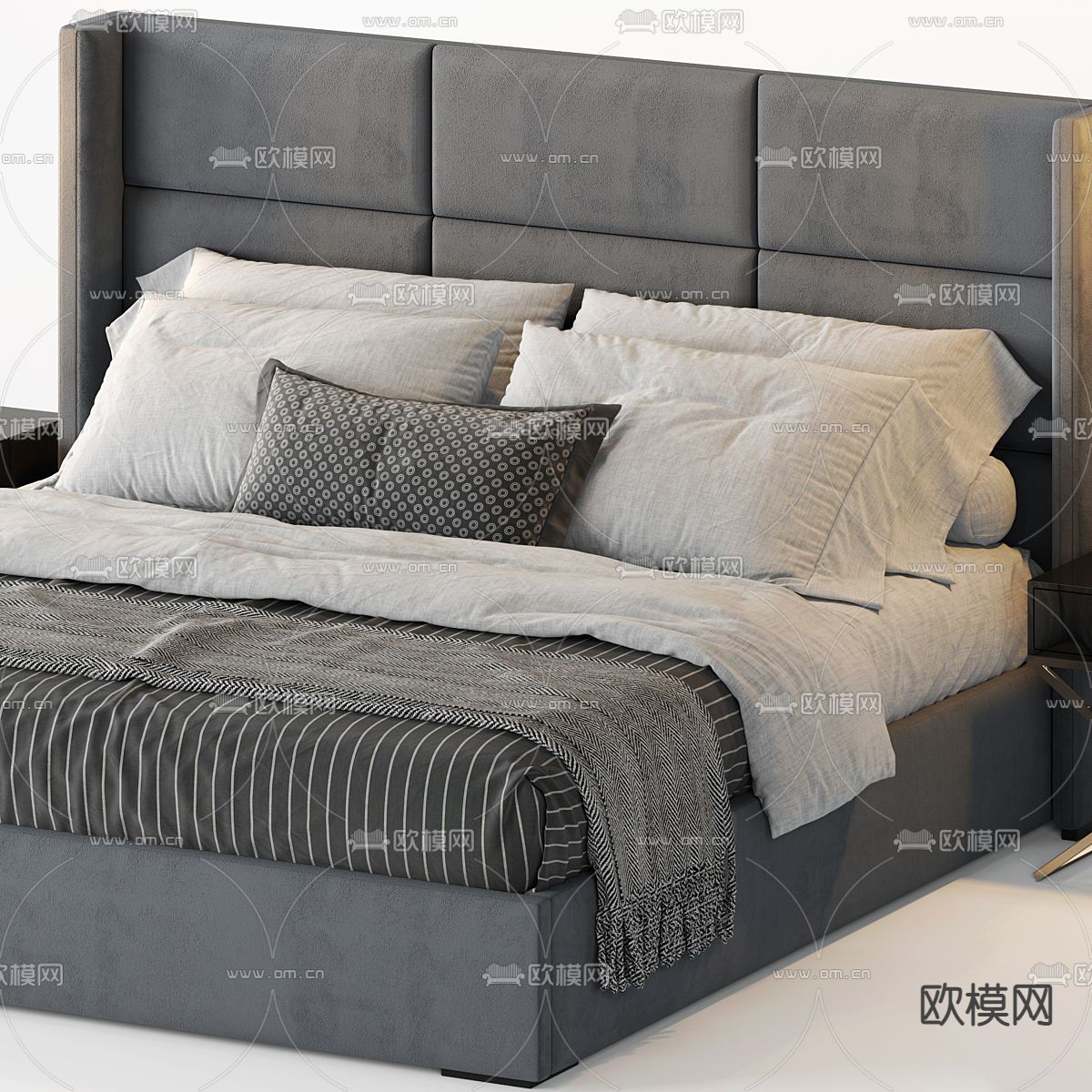 B&B italia 双人床3d模型下载（渲染图2）