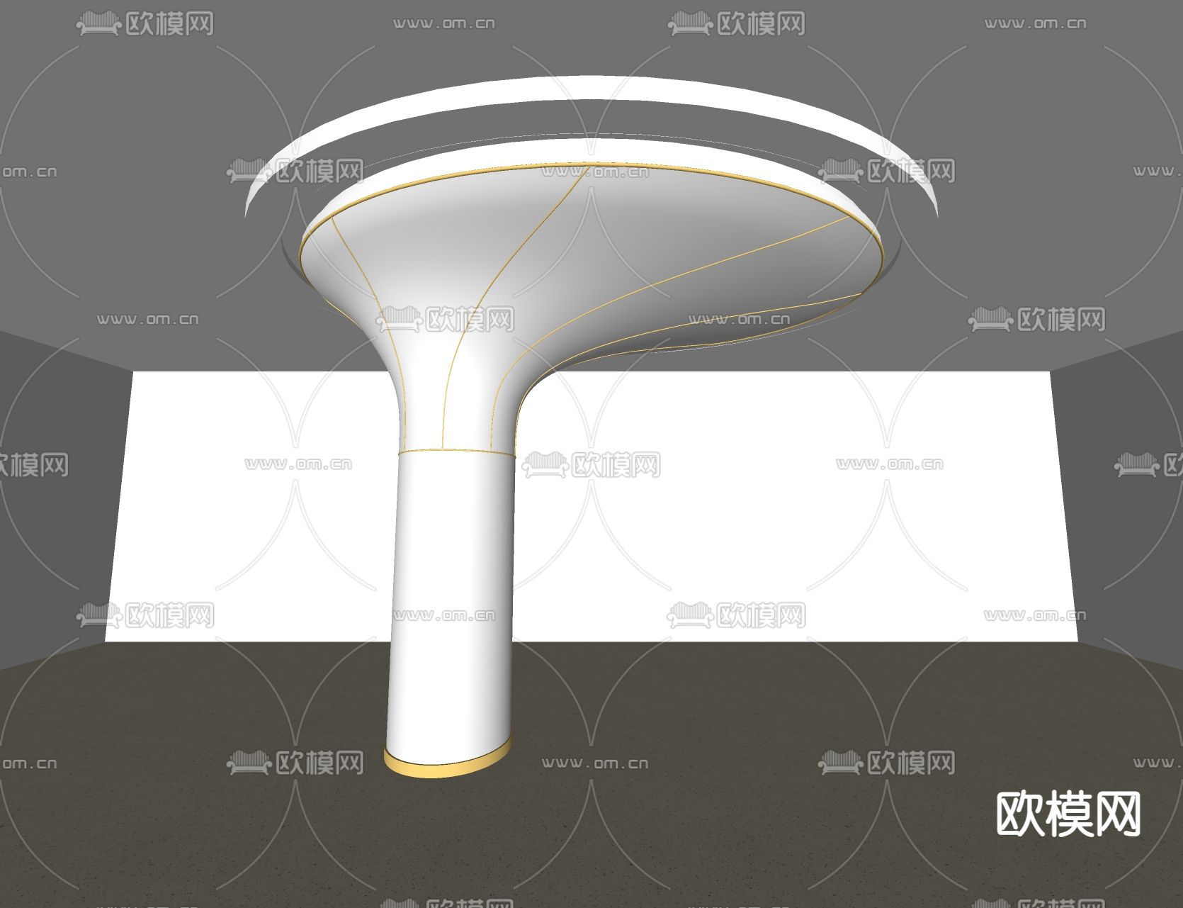 现代异型柱子 柱子su模型下载（渲染图2）