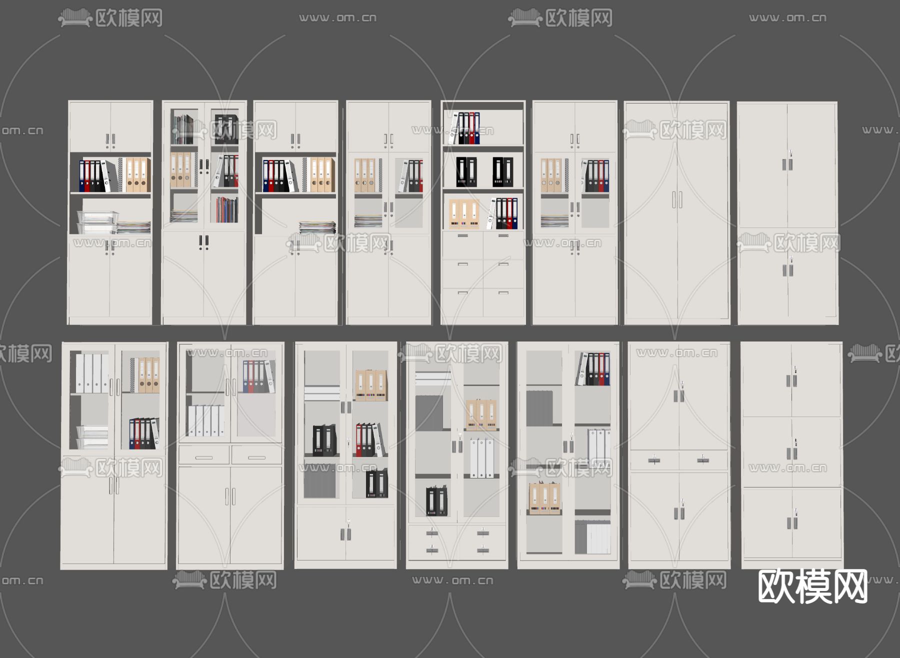 现代文件柜su模型下载（渲染图2）
