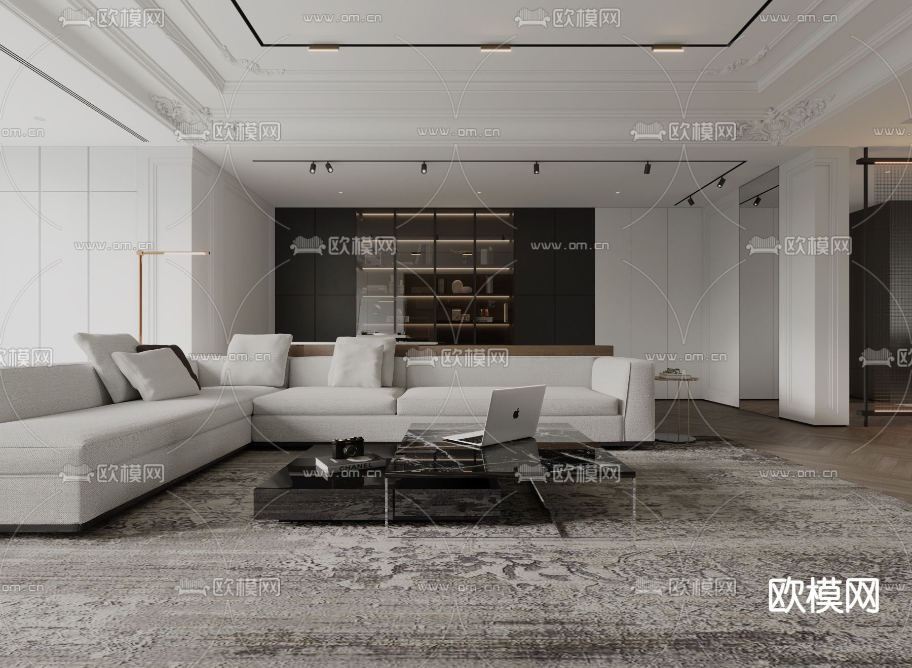 简欧客餐厅3d模型下载（渲染图6）