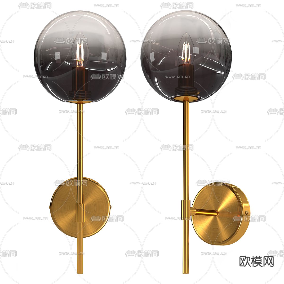 玻璃壁灯3d模型下载