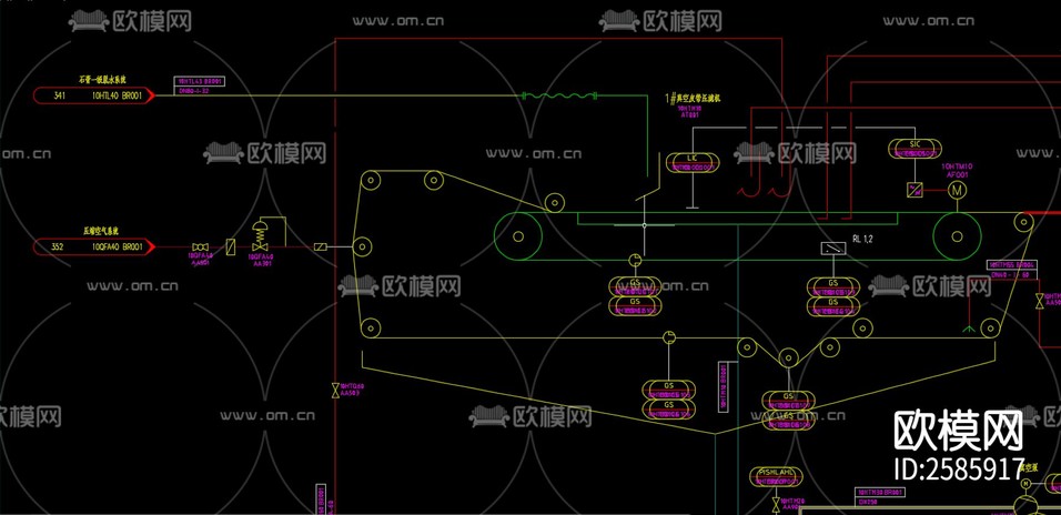 脱硫全套PID图CAD施工图下载(渲染图10)