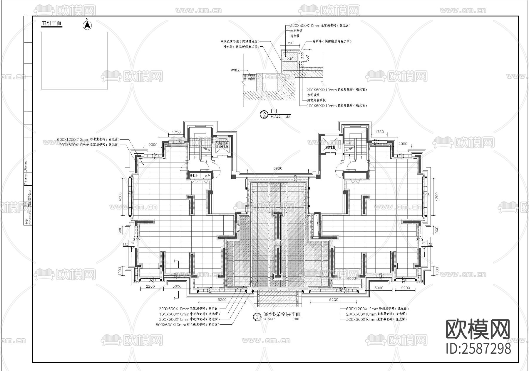 架空层细部节点大样下载（渲染图1）