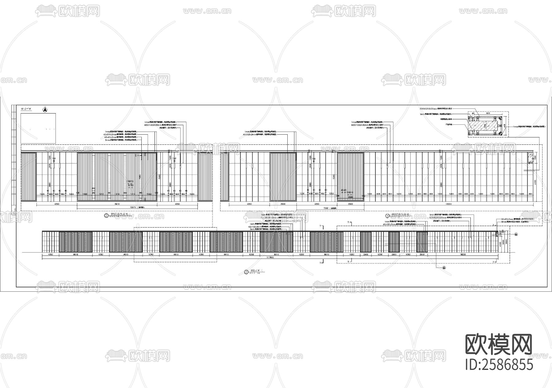 特色居住区围墙细部节点大样下载（渲染图1）