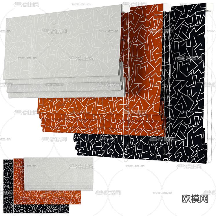 窗帘 卷帘 遮光帘3d模型下载