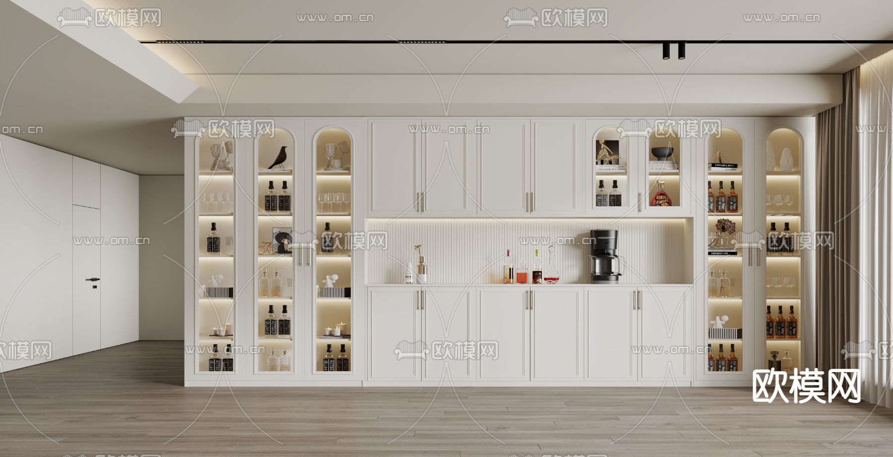 法式酒柜 餐边柜3d模型下载
