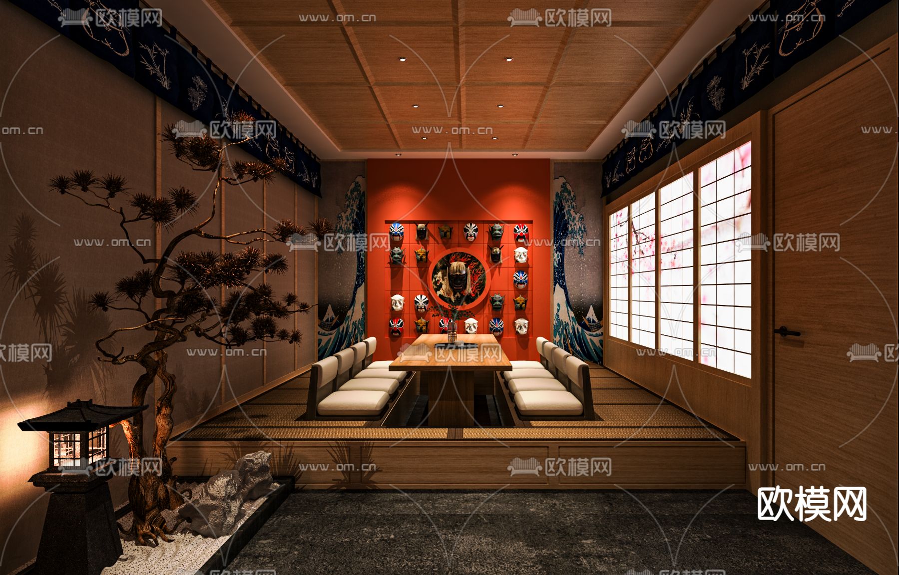 日式剧本杀包间su模型下载