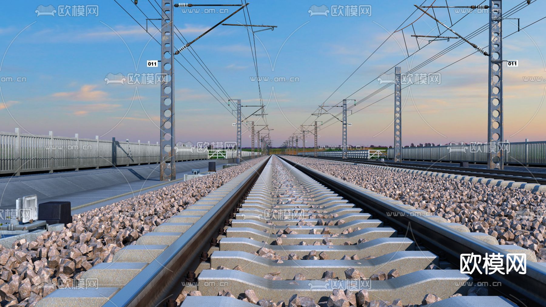 铁路 轨道3d模型下载