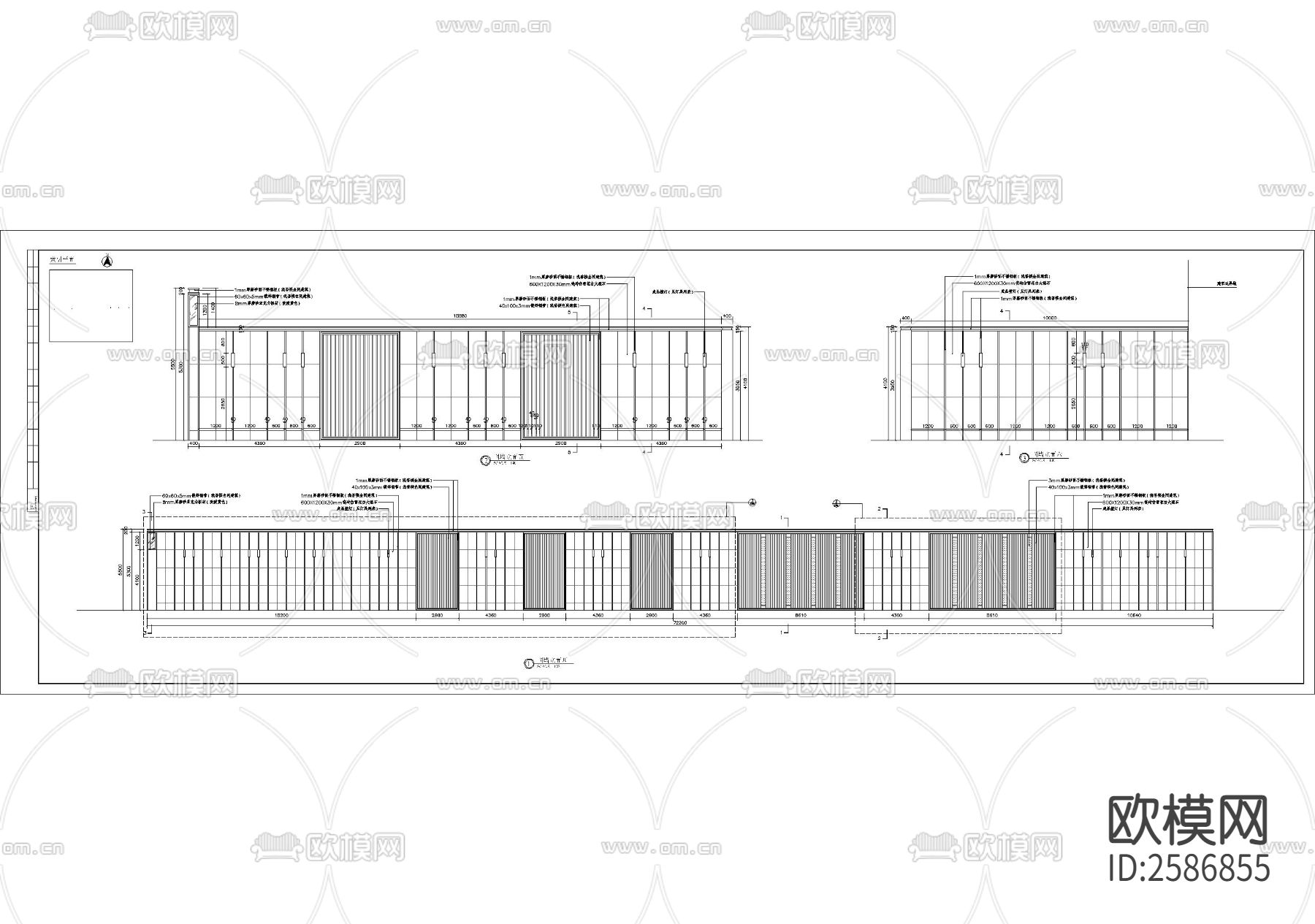 特色居住区围墙细部节点大样下载（渲染图3）