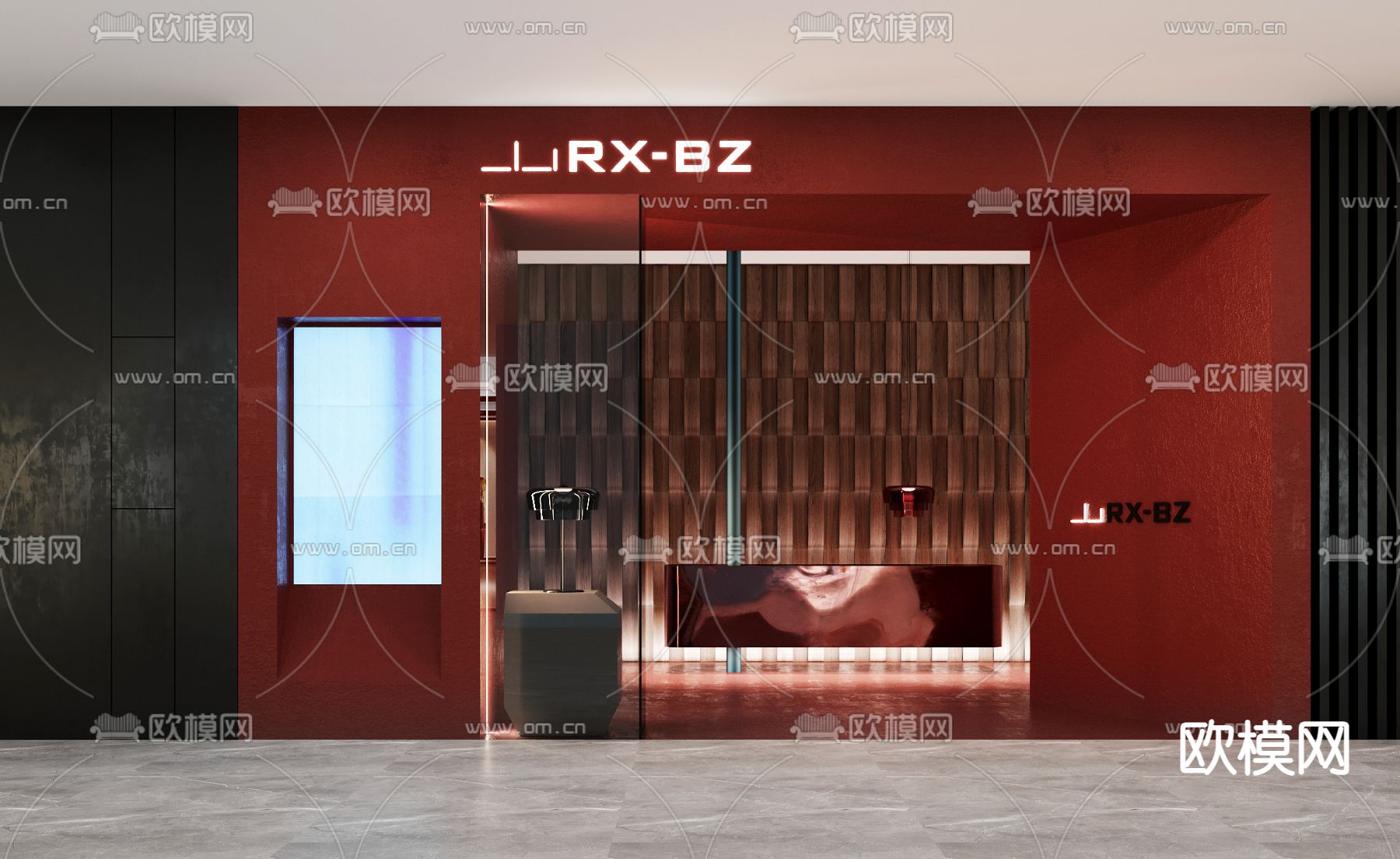 门头 门面 店招3d模型下载_ID14040365_3dmax免费模型-欧模网