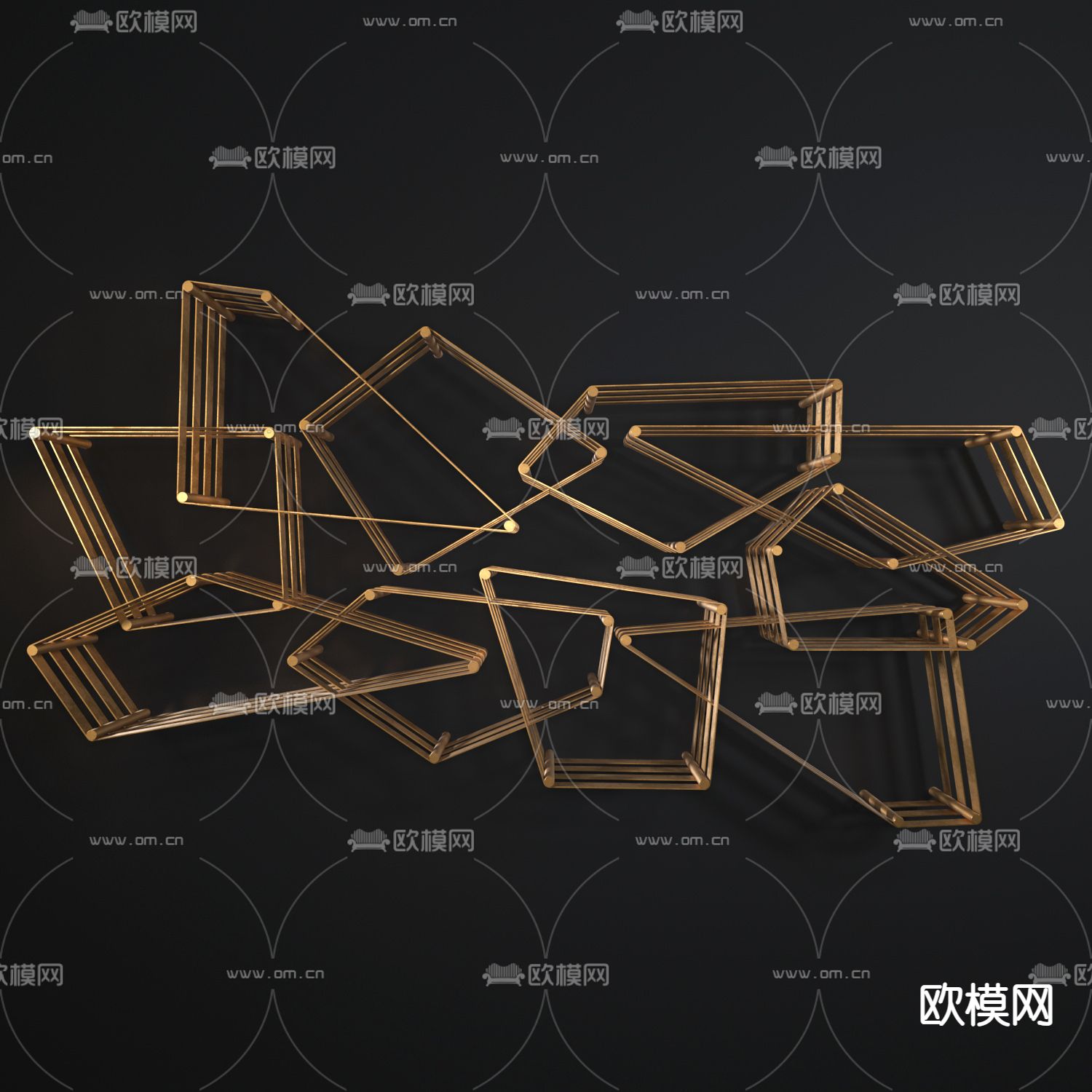 massimo castagna 轻奢书架su模型下载（渲染图1）