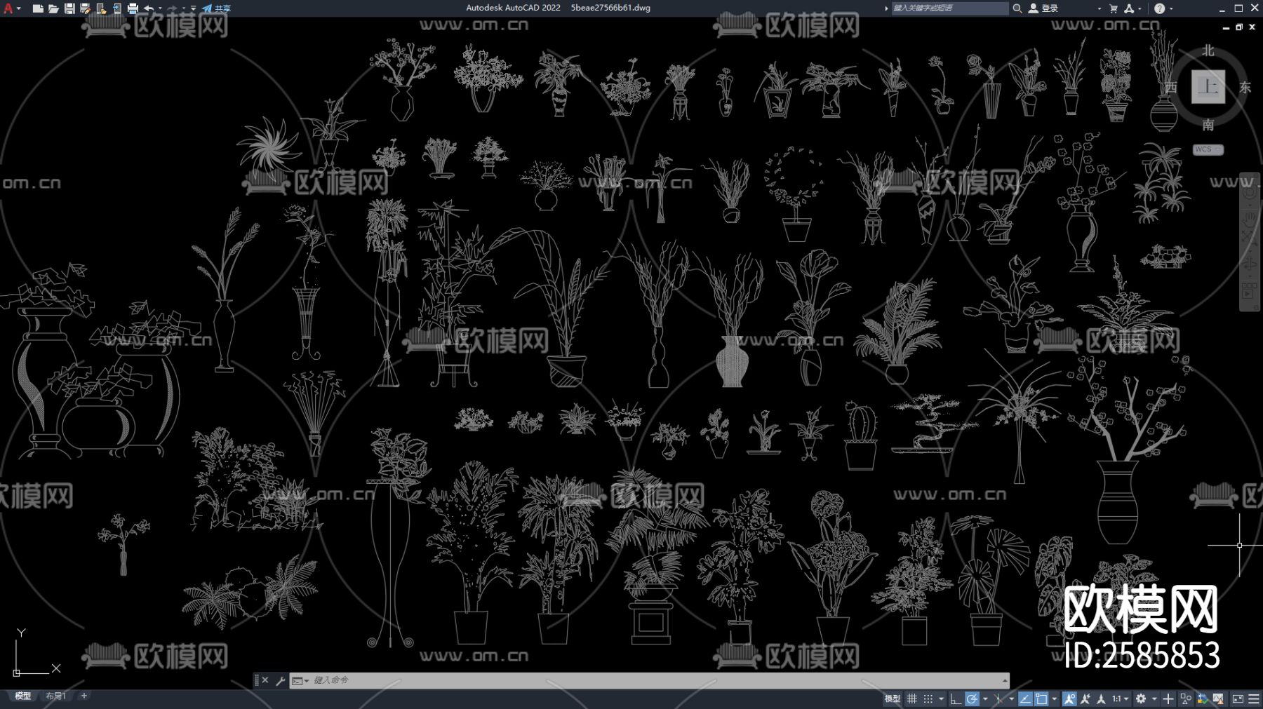 盆栽立面模型CAD图库下载