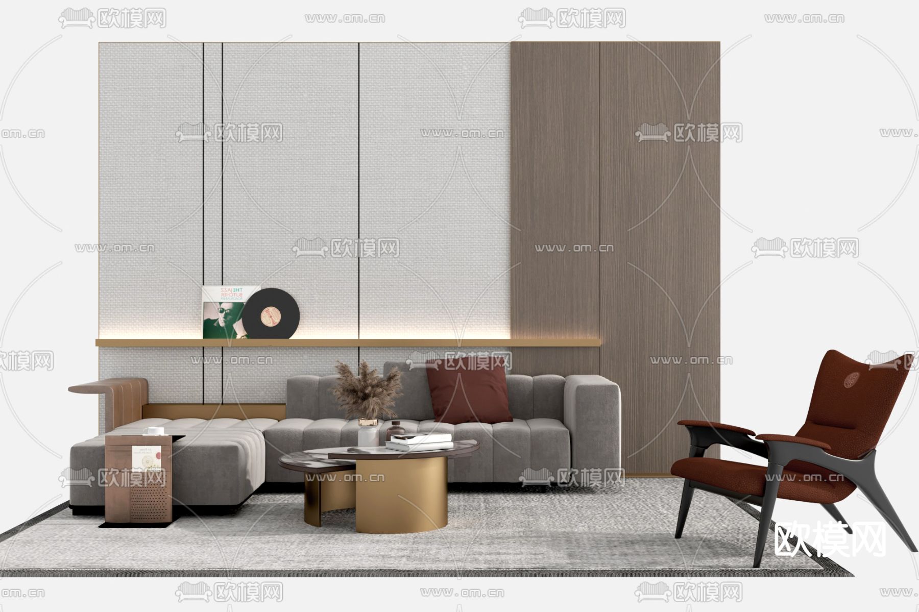 Minotti 组合沙发3d模型下载（渲染图1）