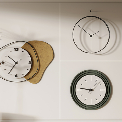  现代钟表墙饰su模型 