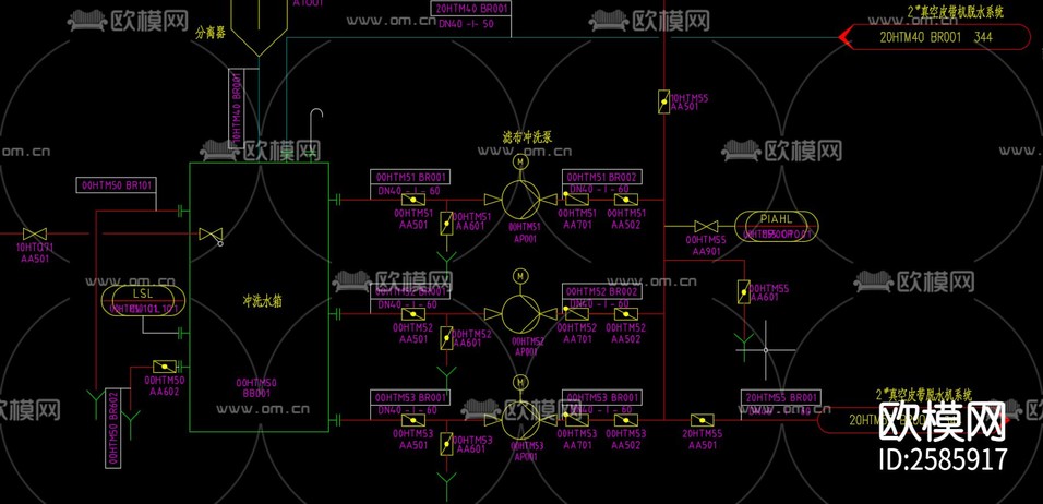 脱硫全套PID图CAD施工图下载(渲染图9)