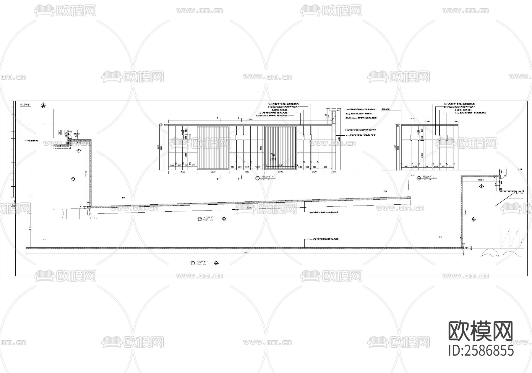 特色居住区围墙细部节点大样下载（渲染图2）