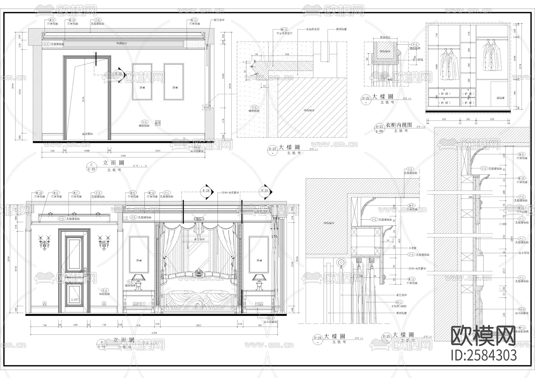 大平层室内CAD施工图下载（渲染图10）