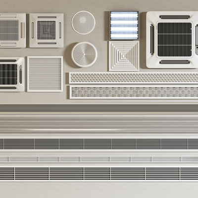  空调出风口 排风口 出风口su模型 