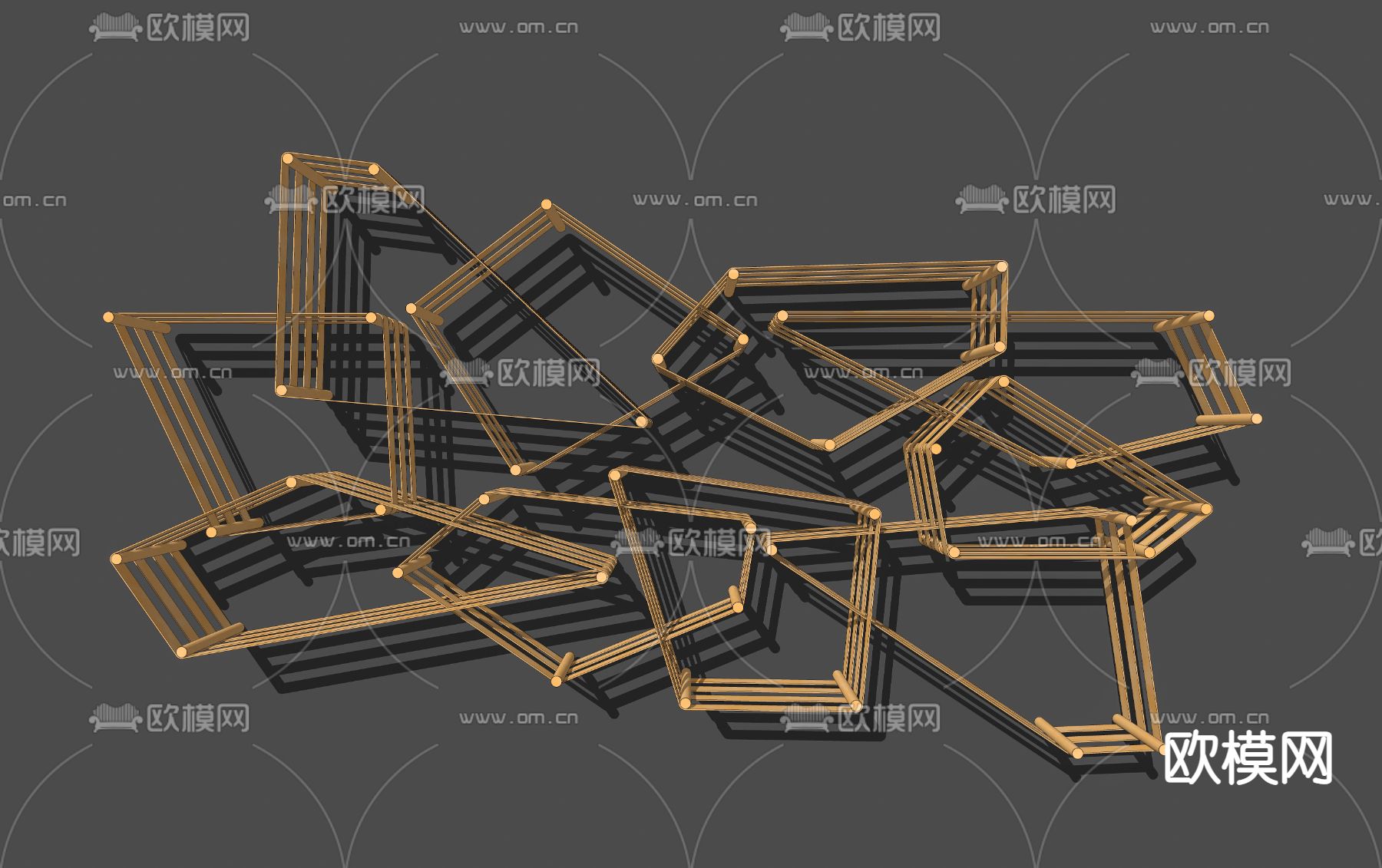 massimo castagna 轻奢书架su模型下载（渲染图3）