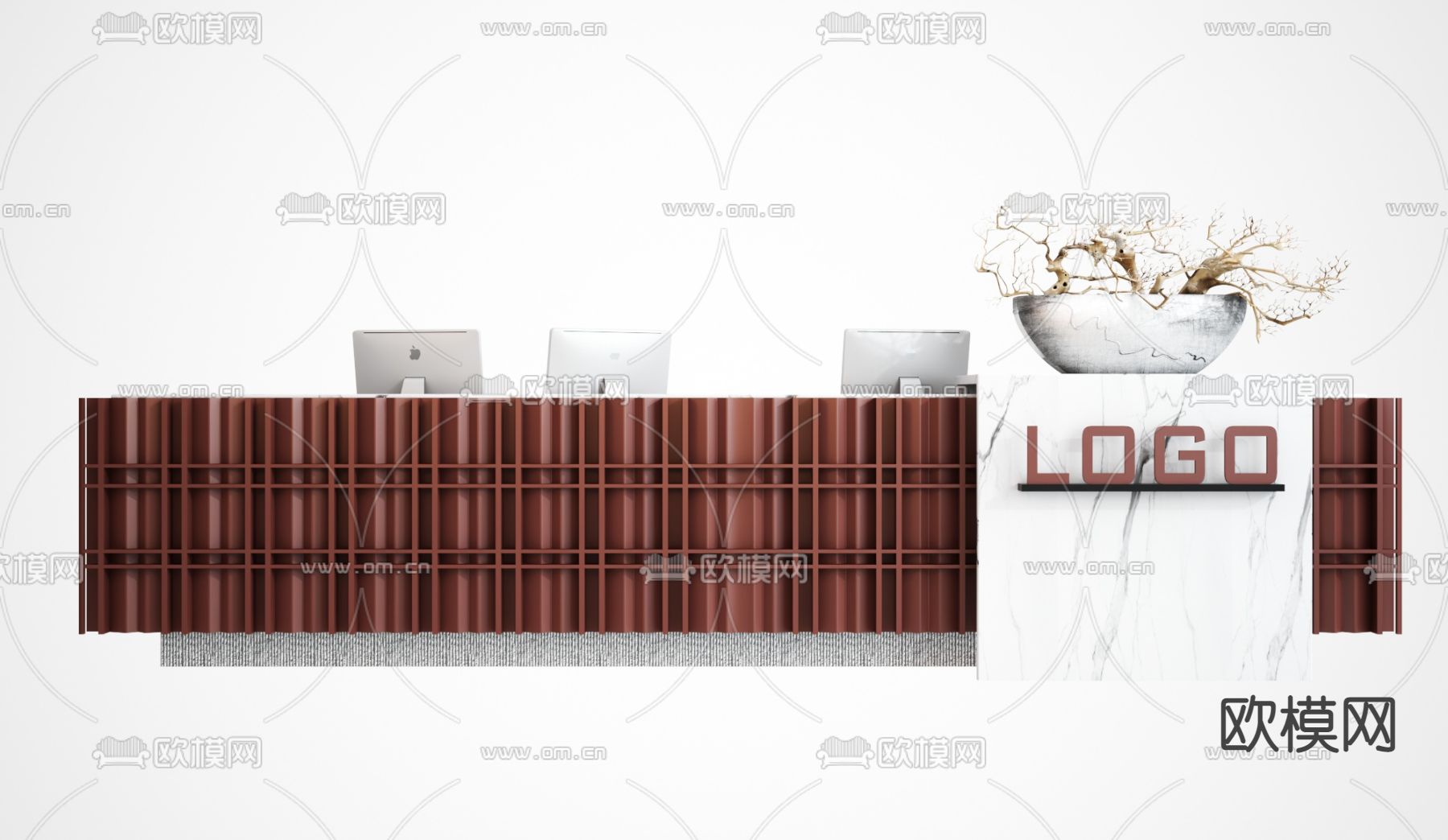 现代服务台 接待台 前台3d模型下载