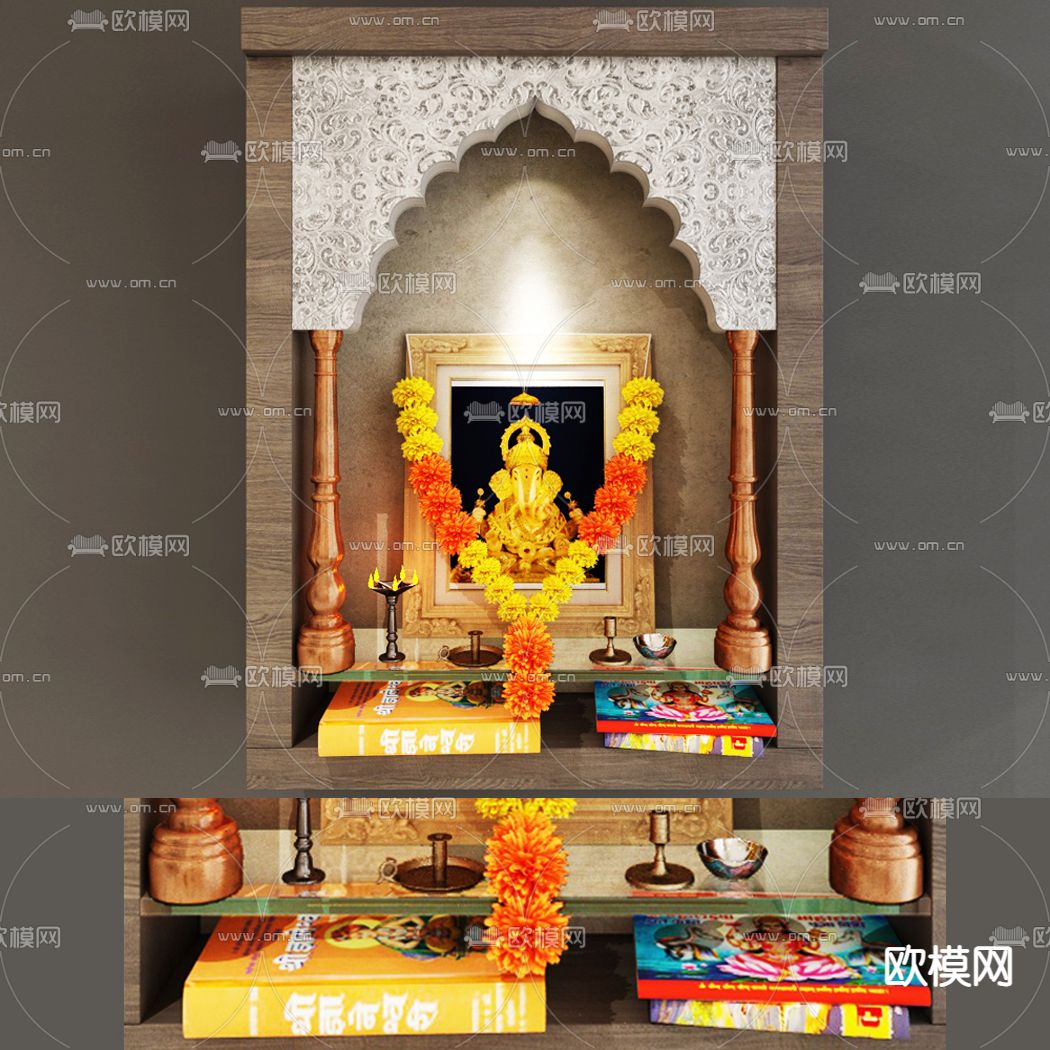 东南亚佛龛柜3d模型下载