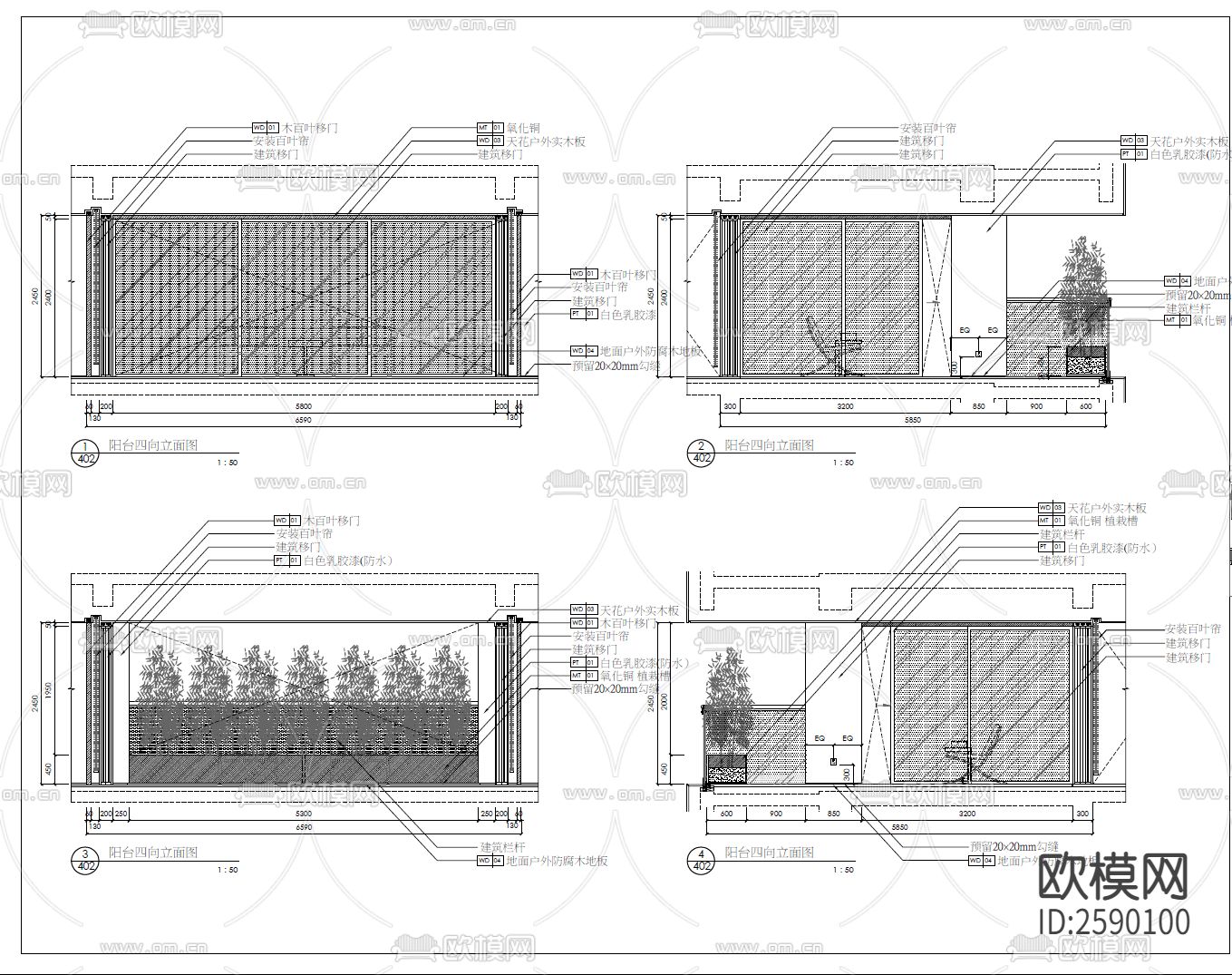 350㎡大平层豪宅CAD施工图下载（渲染图4）