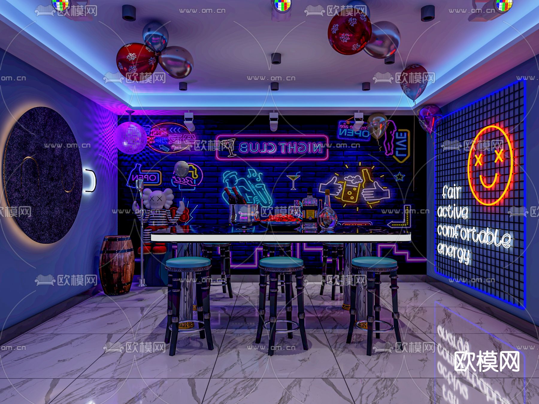 现代剧本杀包间su模型下载