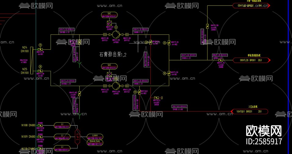 脱硫全套PID图CAD施工图下载(渲染图7)