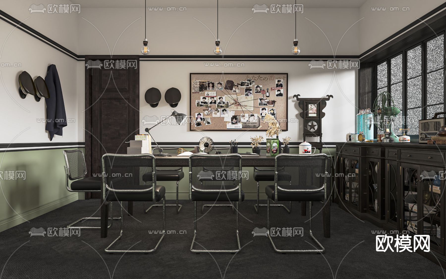 民国风剧本杀包间su模型下载