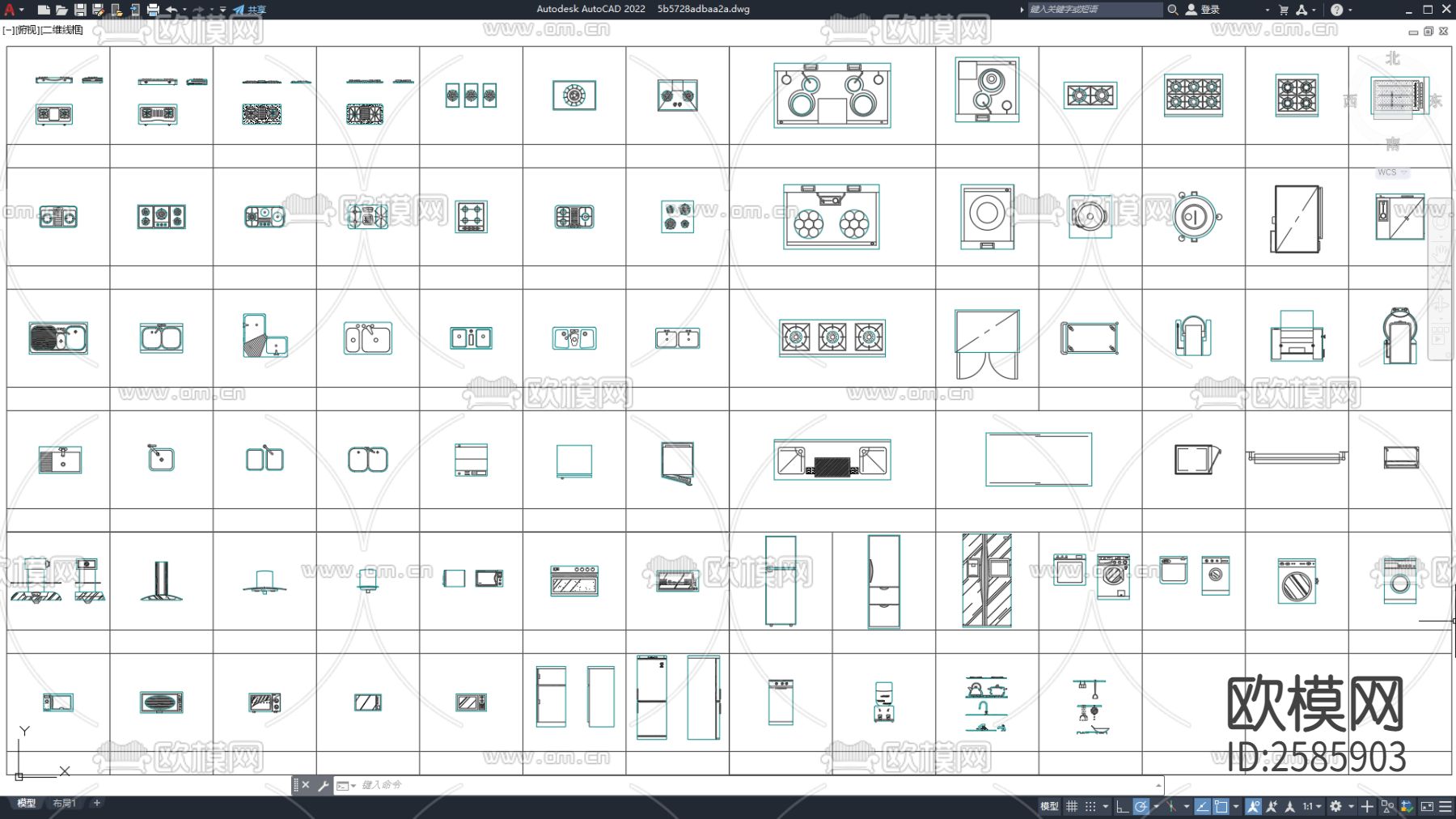 CAD厨房间家具图库下载