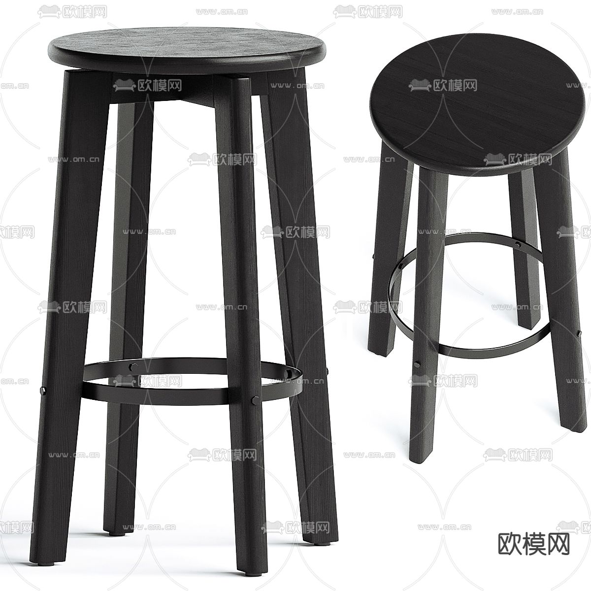 Poliform 圆形吧台椅 吧台凳3d模型下载