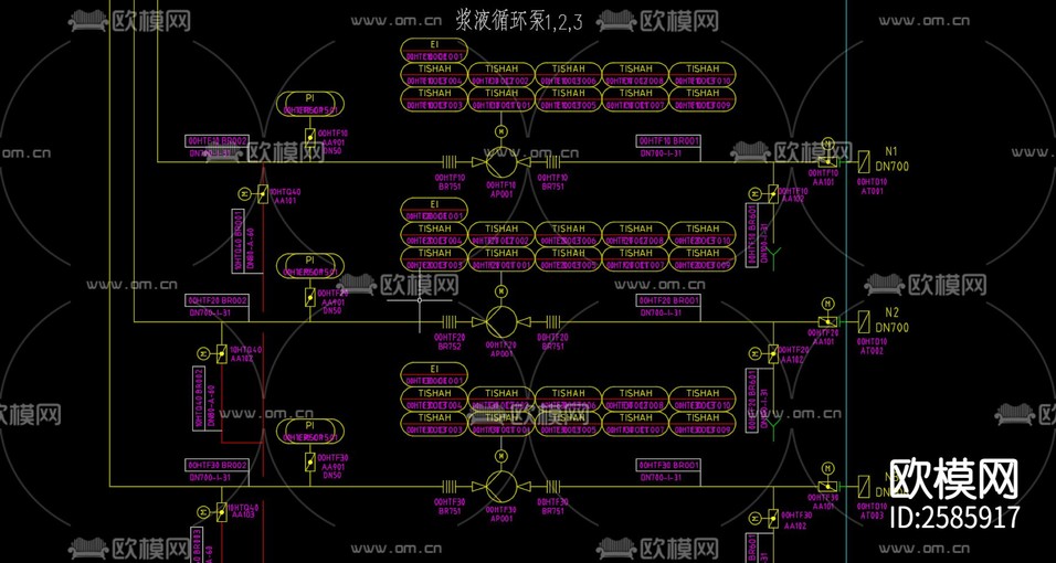 脱硫全套PID图CAD施工图下载(渲染图6)