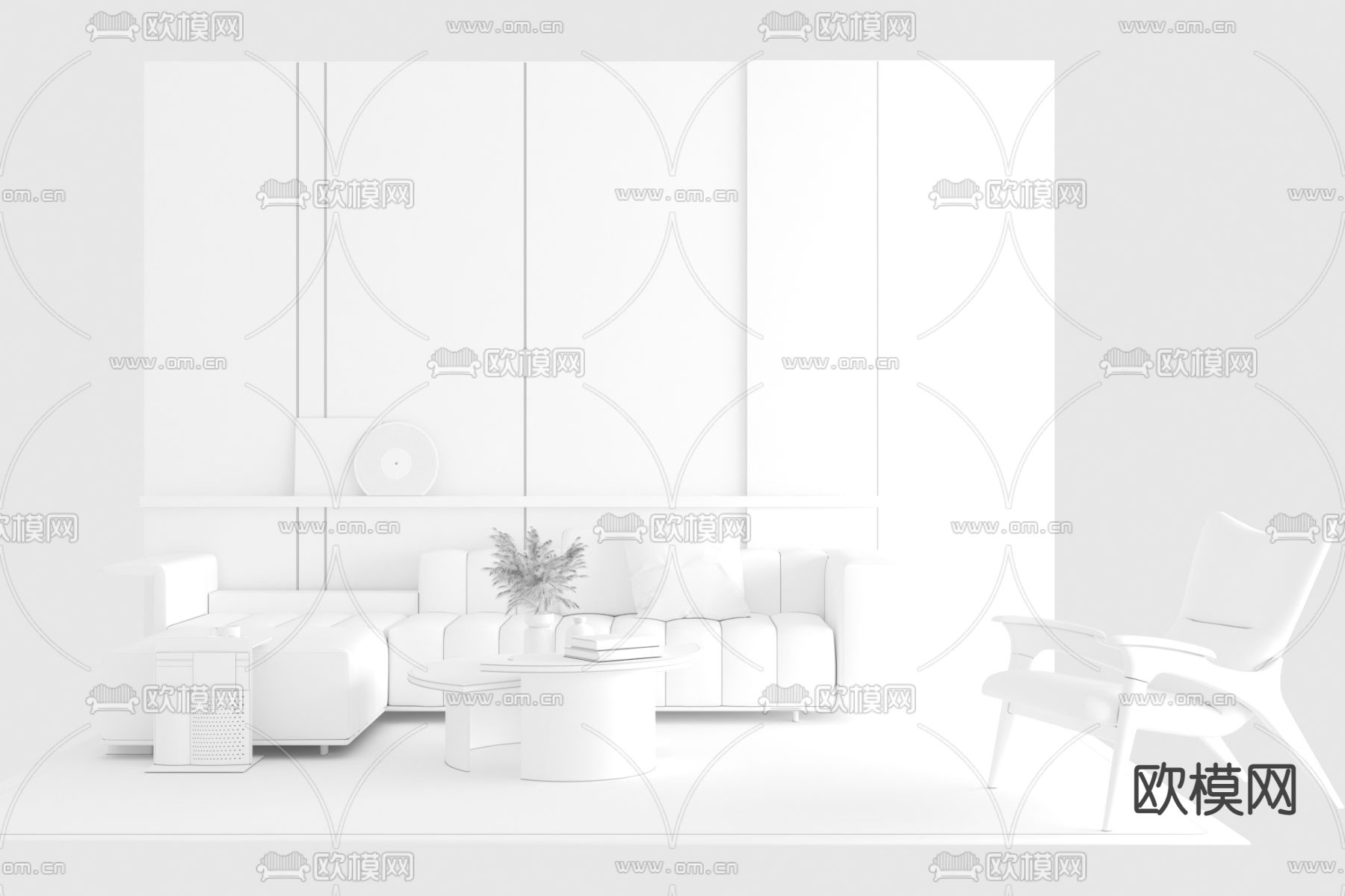 Minotti 组合沙发3d模型下载（渲染图2）