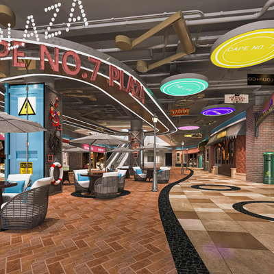  现代商场过道su模型 