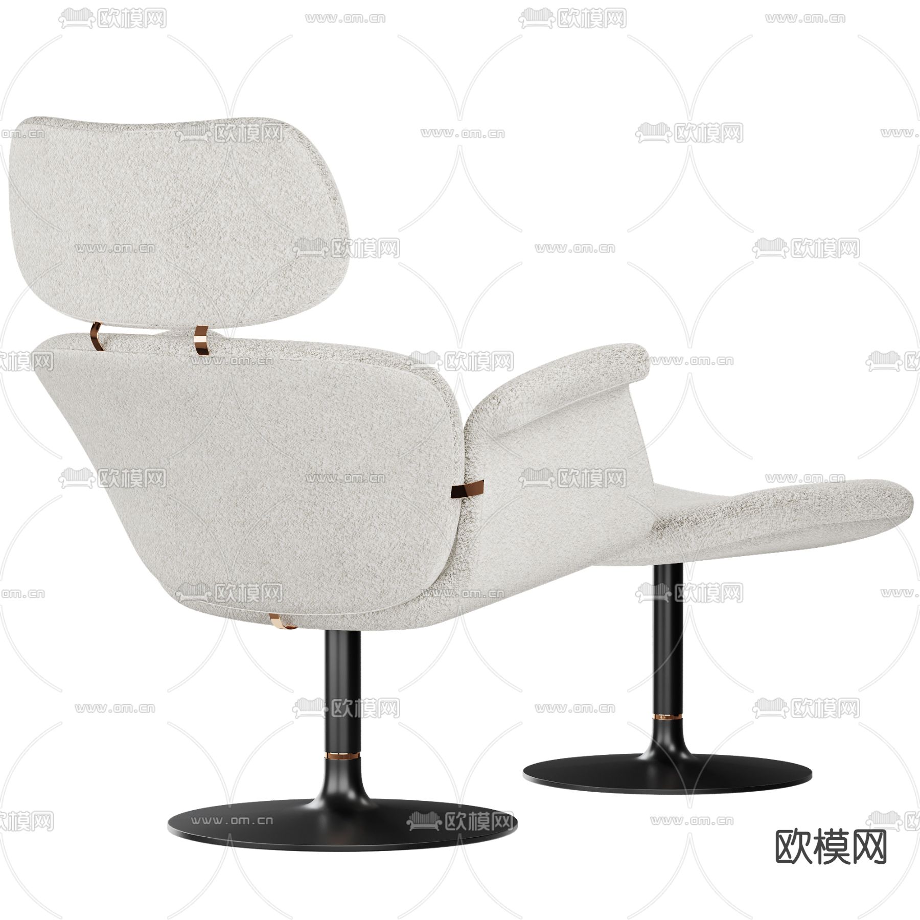 奶油风椅子 休闲椅3d模型下载（渲染图3）