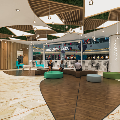  现代商场su模型 