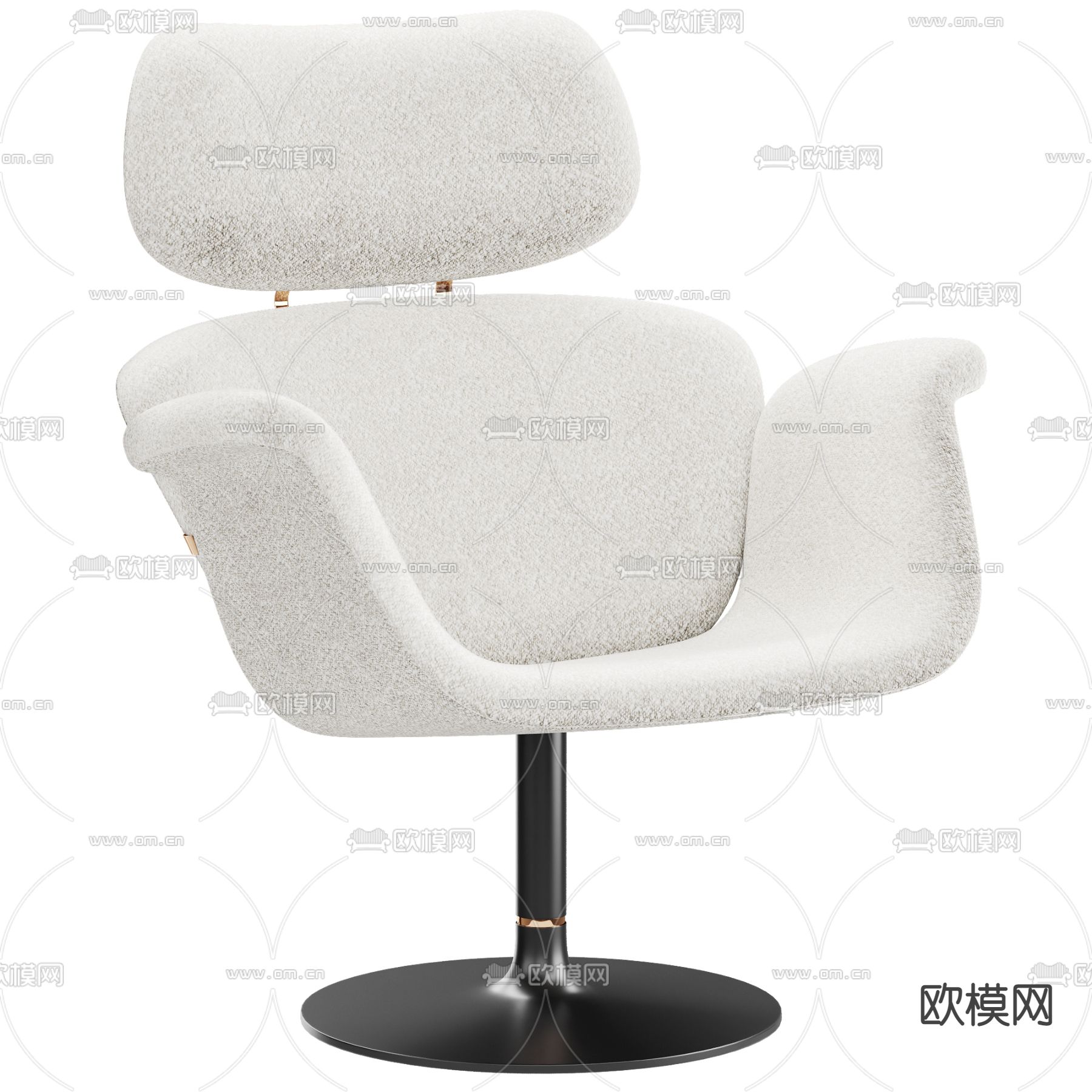 奶油风椅子 休闲椅3d模型下载（渲染图2）