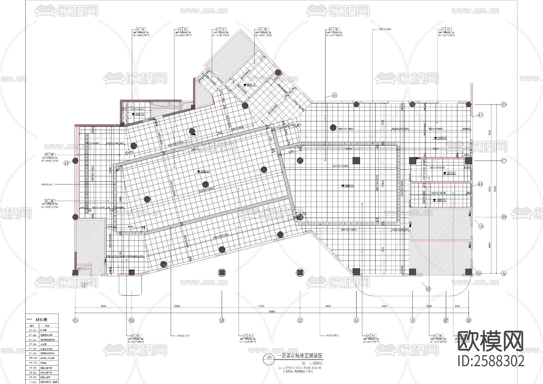 菜市场cad施工图-免费3dmax模型库-欧模网