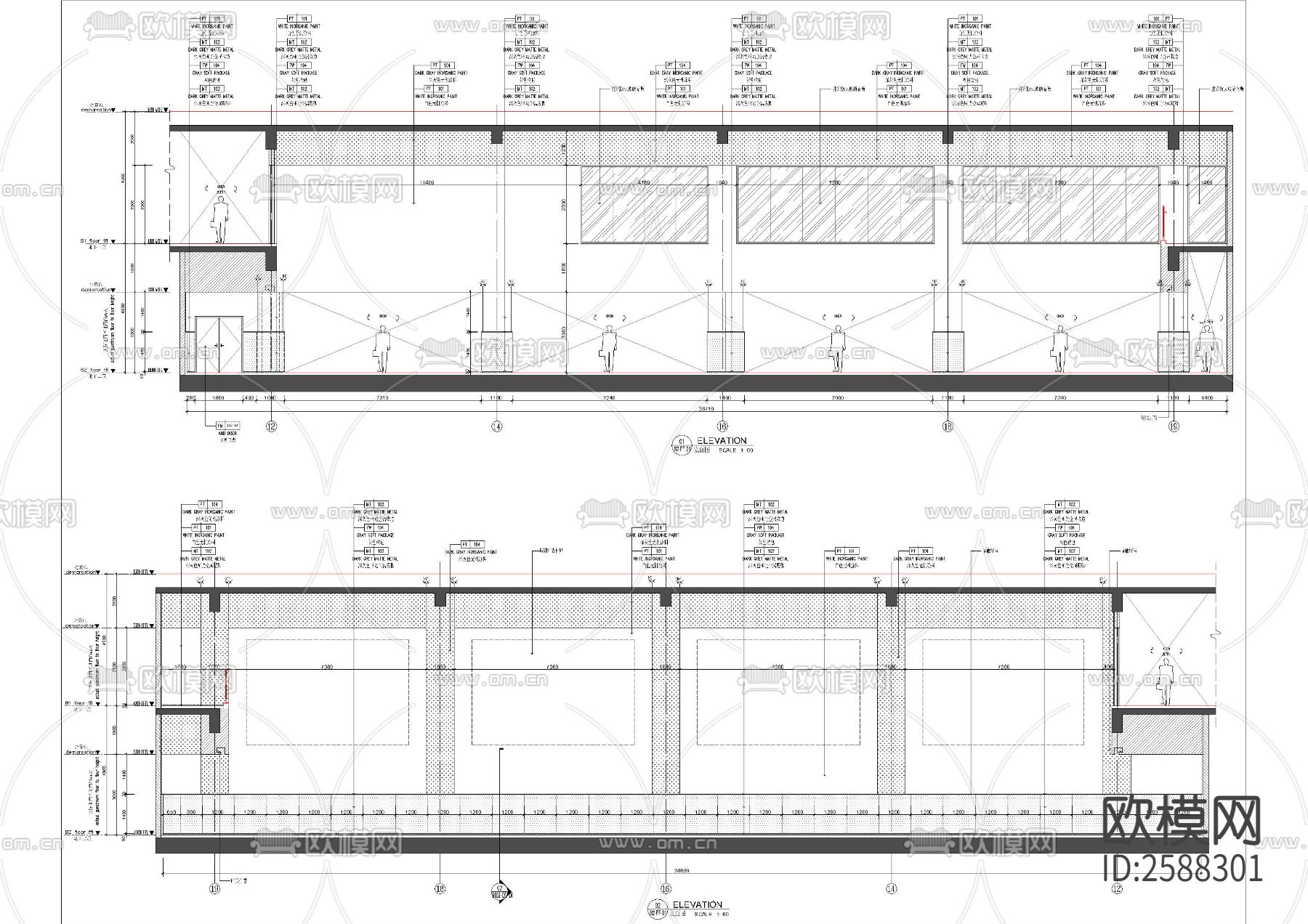 商业走道体育中心景观CAD施工图下载（渲染图3）