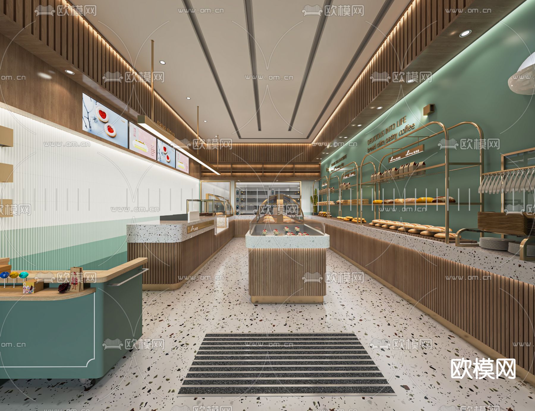 北欧甜品店 面包店su模型下载