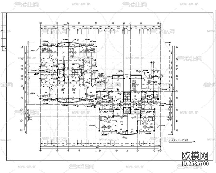 高層公寓建筑CAD施工圖下載(渲染圖7)