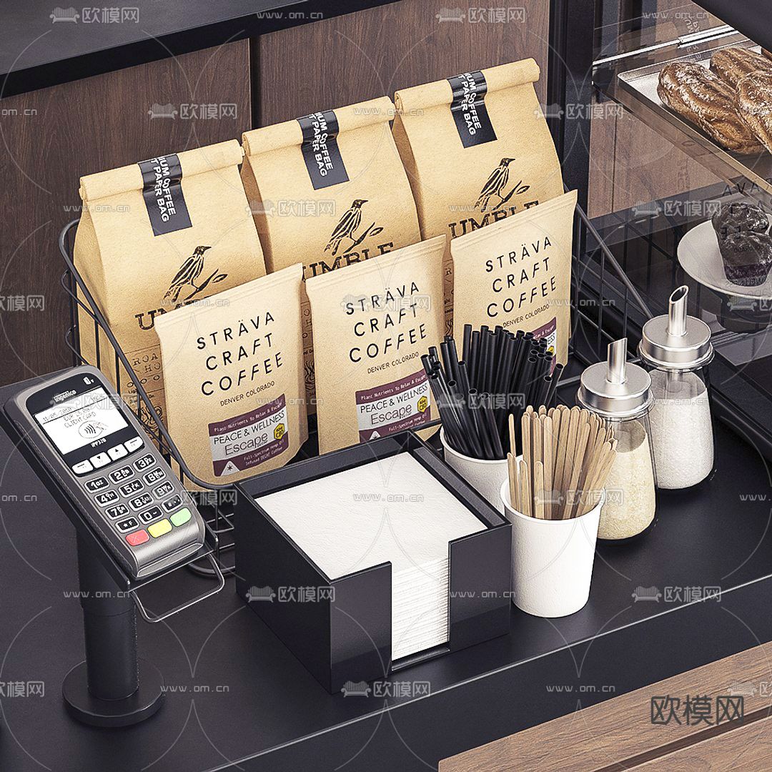 工业风吧台 操作台3d模型下载（渲染图2）