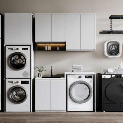  现代洗衣机su模型 