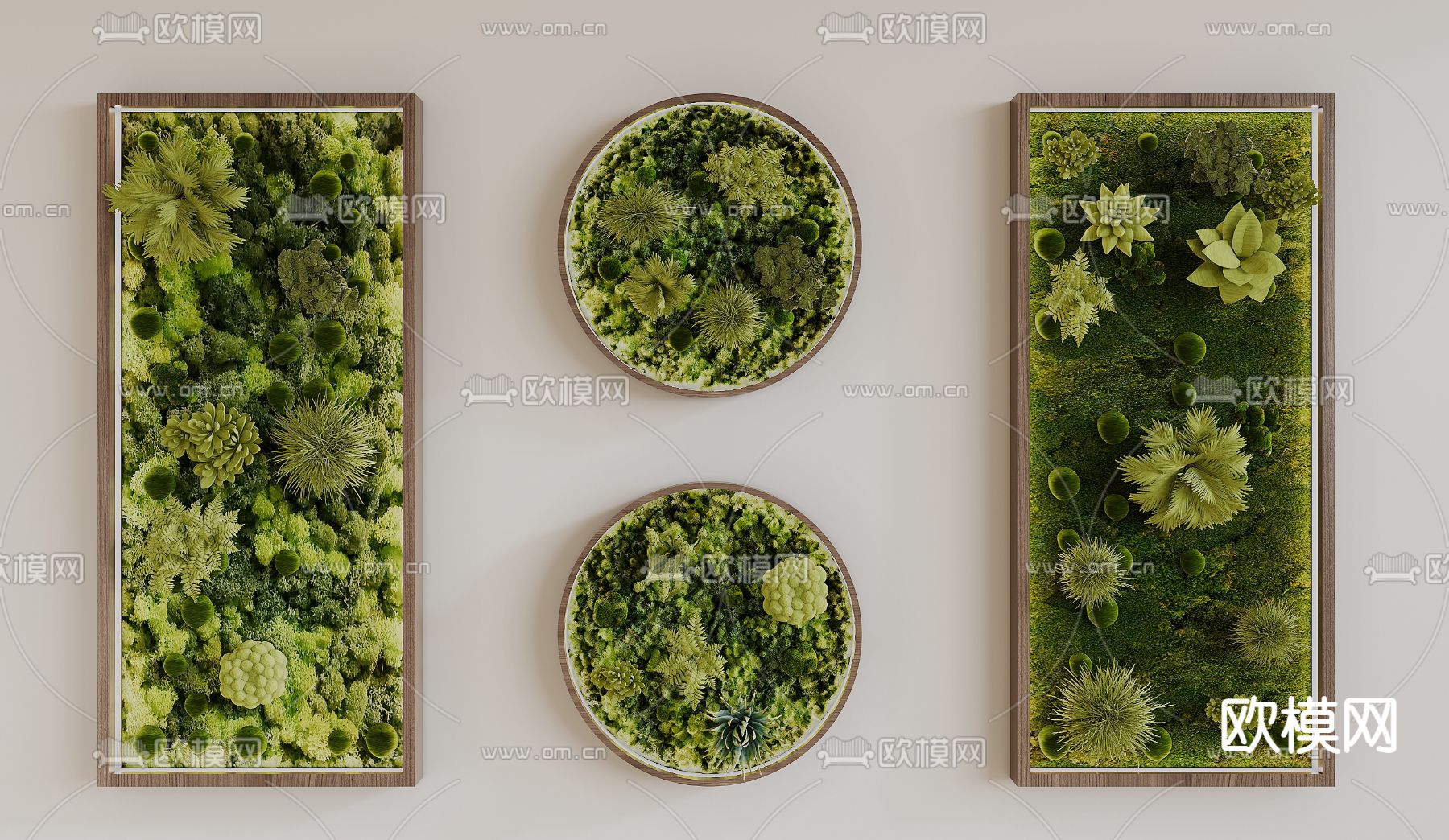 绿植墙 植物堆3d模型下载