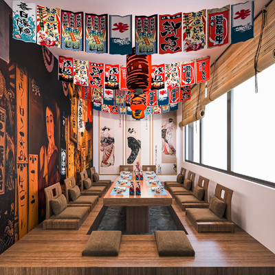  日式料理店su模型 