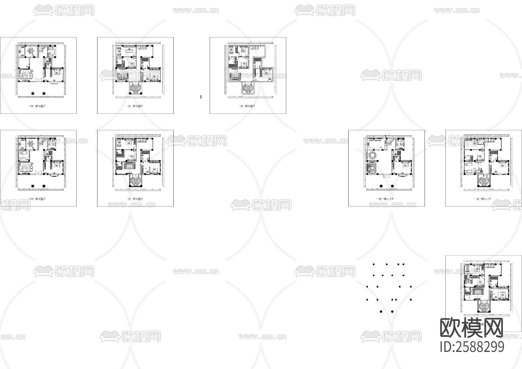 两层别墅平面图cad施工图下载（渲染图4）