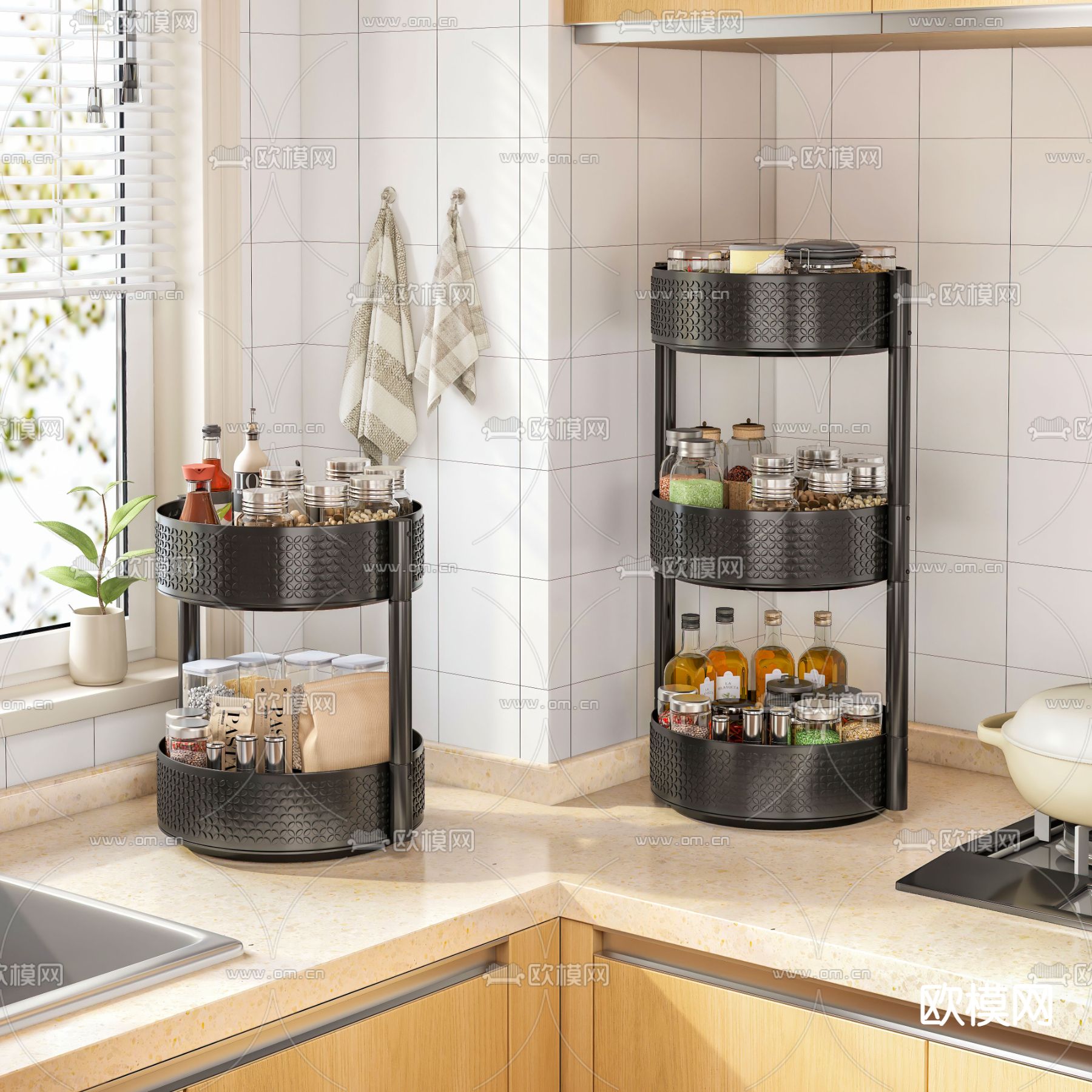 厨房置物架 调料收纳架3d模型下载