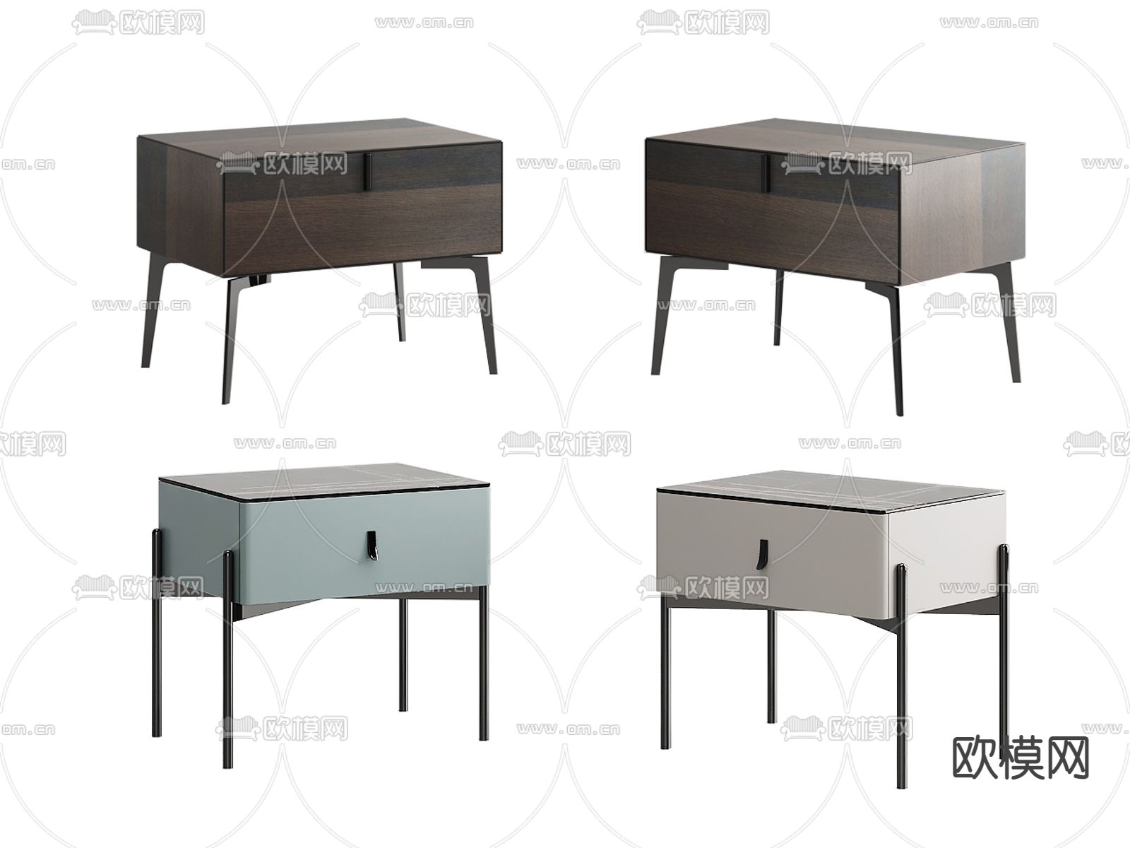 现代床头柜3d模型下载