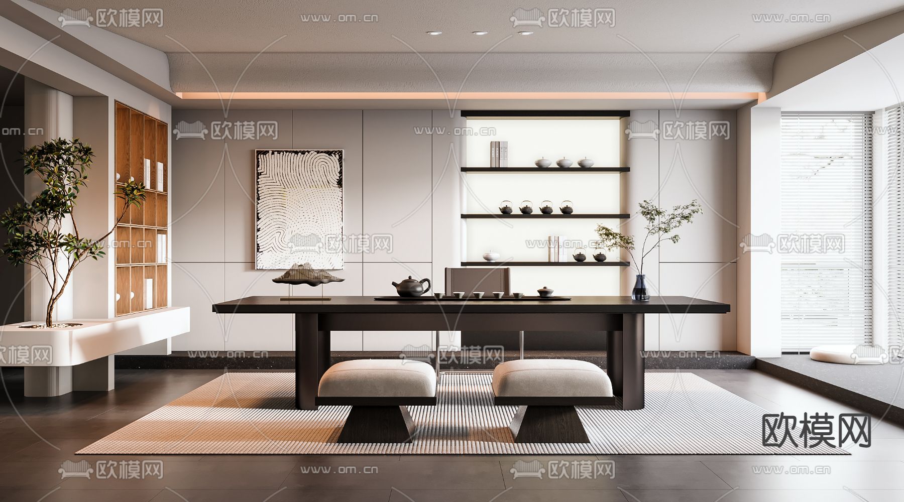 现代茶室su模型下载_ID14037479_sketchup模型下载-欧模网