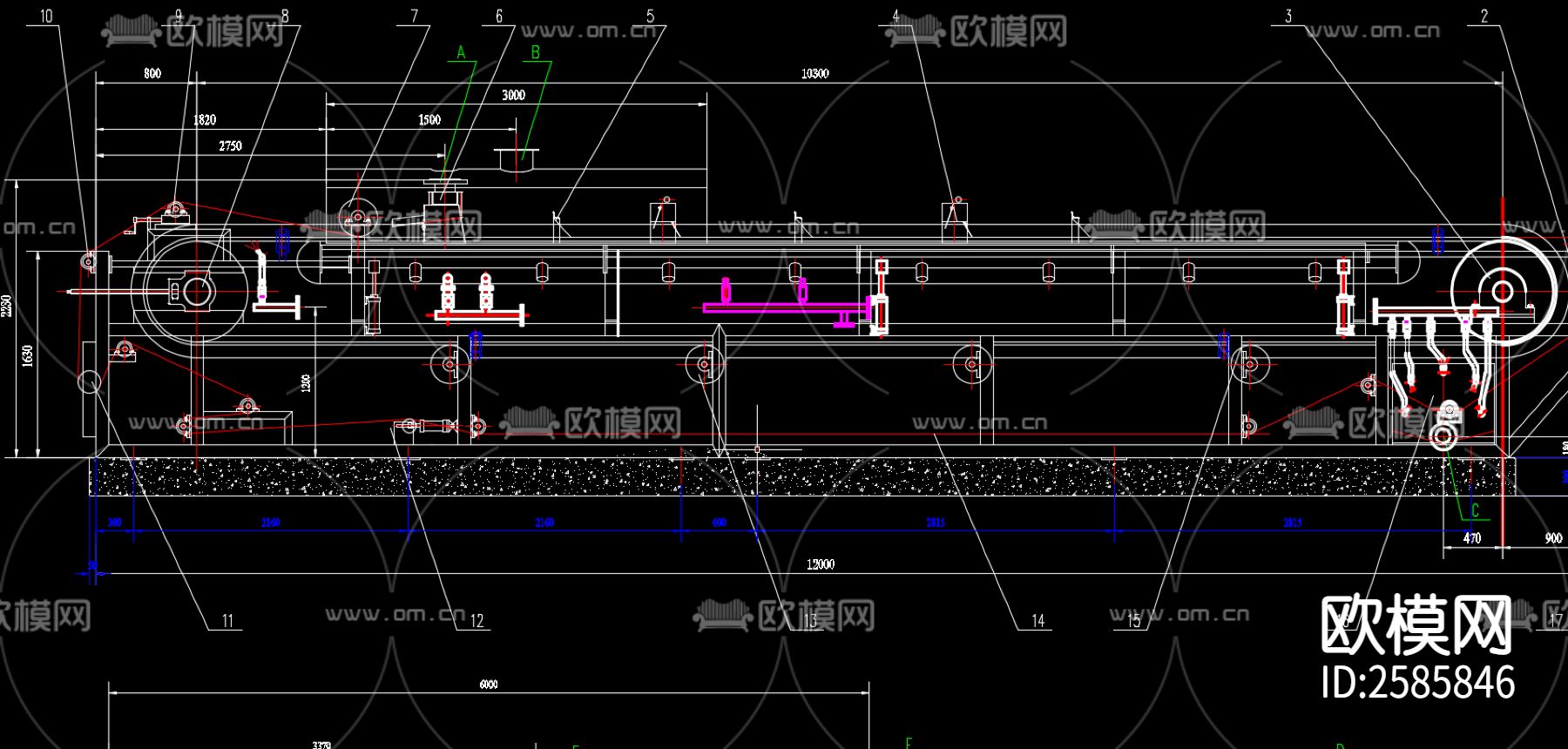 真空过滤机大样CAD施工图下载（渲染图1）